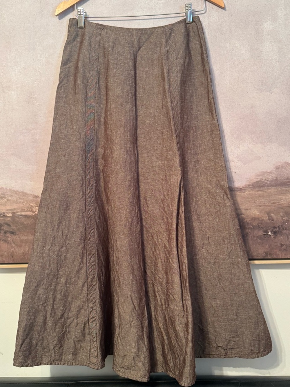 TWEEDS | Linen Bland Maxi Skirt ~ Size 4